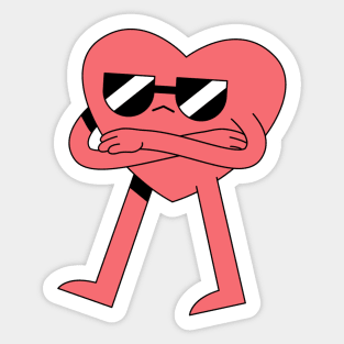 Super Cool Pink Heart Sticker